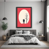 Poster Romantique minimaliste Couple Art