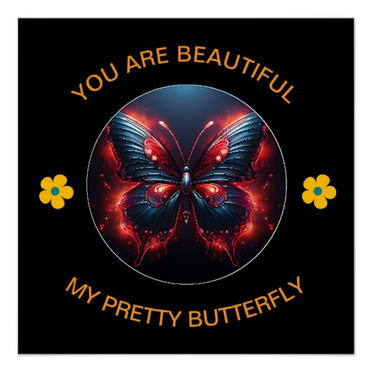 Poster Romantique papillon (Devant)