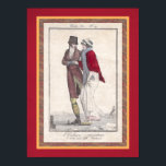 Poster Romantique Patinage Vintage sur glace Antique grav<br><div class="desc">Elégante gravure ancienne d'un gentleman enseignant à une jeune femme comment patiner. Le titre en français dit "L'élève effrayé. Charmante impression ancienne.</div>