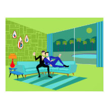 Poster romantique Retro Gay Couple