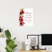 Poster Romantique Roses Rouges Mariage Floral (Bureau à domicile)