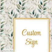 Poster Romantique Sage Green Gold Foliing Mariage personn