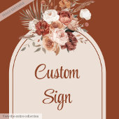 Poster Romantique Terracotta Pampas Sage Boho Floral Cust