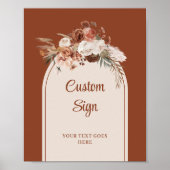 Poster Romantique Terracotta Pampas Sage Boho Floral Cust (Devant)