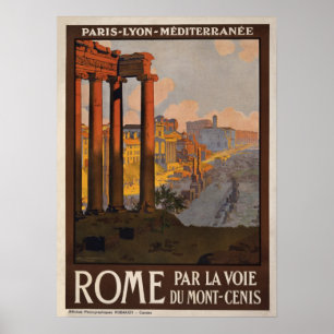 Poster Rome à travers l'affiche de voyage Mont-Cenis