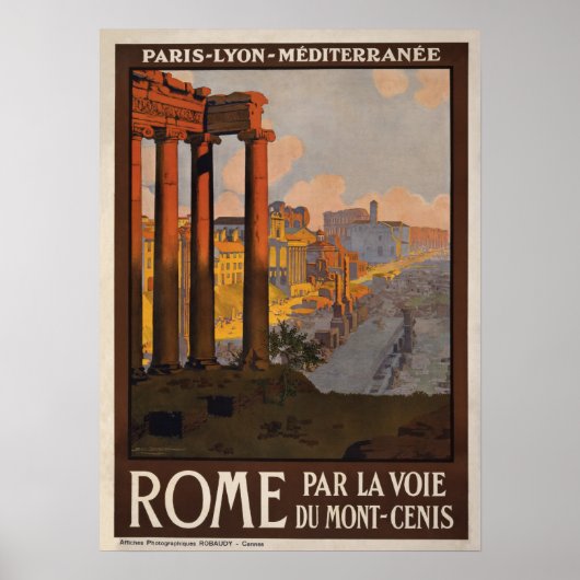 Poster Rome à travers l'affiche de voyage Mont-Cenis (Devant)