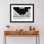 Poster Rome Basilique Saint-Pierre du Vatican Noir Blanc