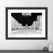 Poster Rome Basilique Saint-Pierre du Vatican Noir Blanc