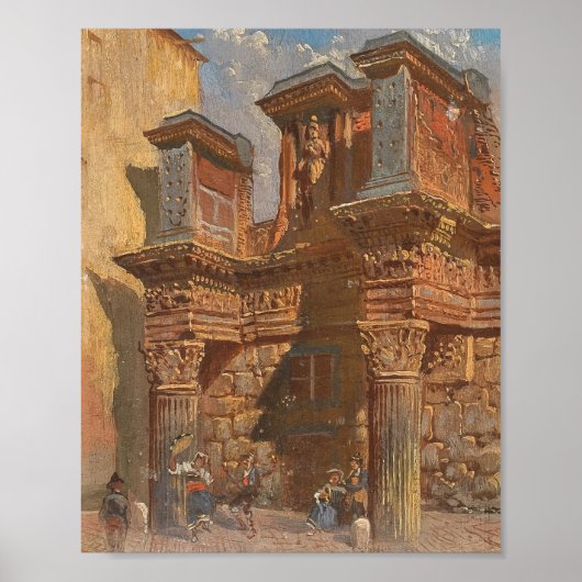 Poster Rome, Colonnes dans la Tour des Comtes (1876) (Devant)