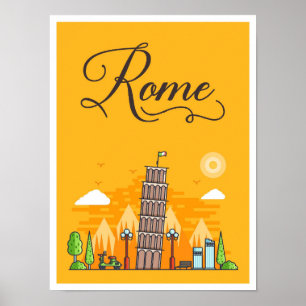 Poster Rome Italie Art Voyage Illustration