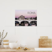 Poster Rome Italie Castel Sant'Angelo Pont Sunset (Cuisine)