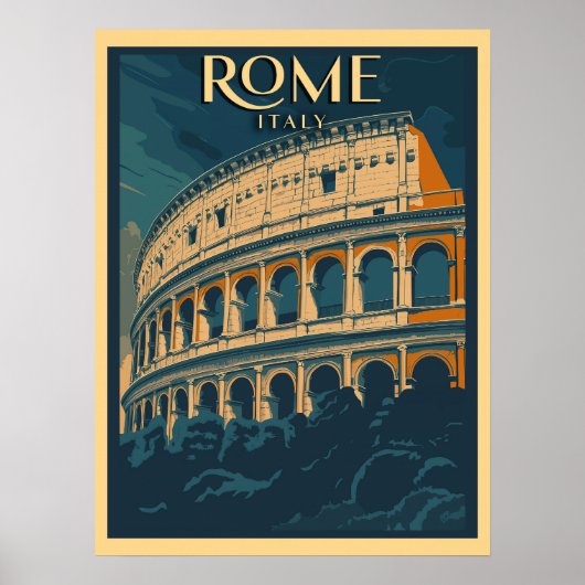 Poster Rome Italie Colisée Vintage (Devant)