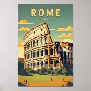 Poster Rome Italie Colisée Voyage Art Vintage