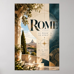 Poster Rome Italie Collage Architectural Voyage Murale