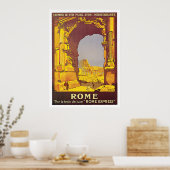 Poster Rome, Italie "Express de Rome" Vintage voyage (Cuisine)