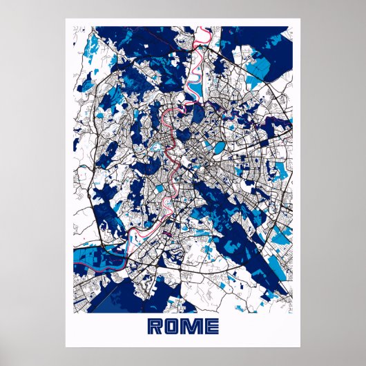 Poster Rome - Italie MilkTea City Carte (Devant)