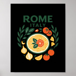 Poster Rome Italie Souvenir Pâtes Italiennes Et Conceptio