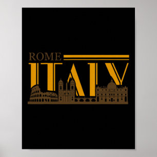Poster Rome Italie Vintage Rétro Roma Vacances Italien Gi