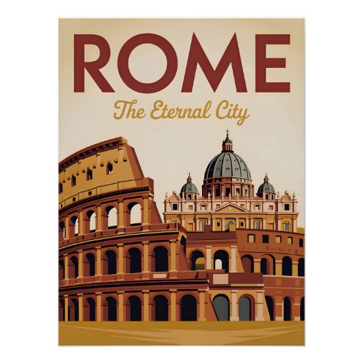 Poster Rome Italy vintage (Devant)