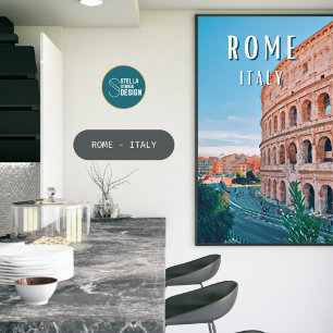 Poster Rome, la ville de la Dolce Vita et du charme itali