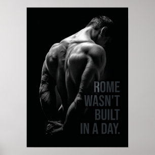 Poster Rome n'a pas été construit dans un jour Gym Motiva