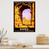 Poster Rome, par le train de luxe "Express de Rome" (Cuisine)