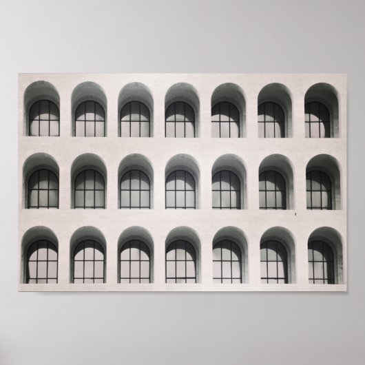 Poster Rome. Photo en noir et blanc. Architecture moderne (Devant)