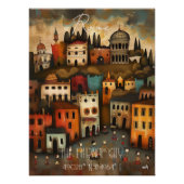 Poster Rome: The Eternal City - Whimsical Art (Devant)