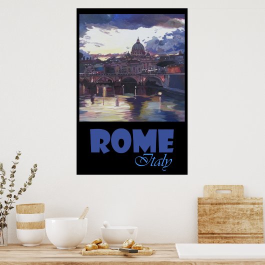 Poster Rome Vatican Italie Retro Travel (Cuisine)