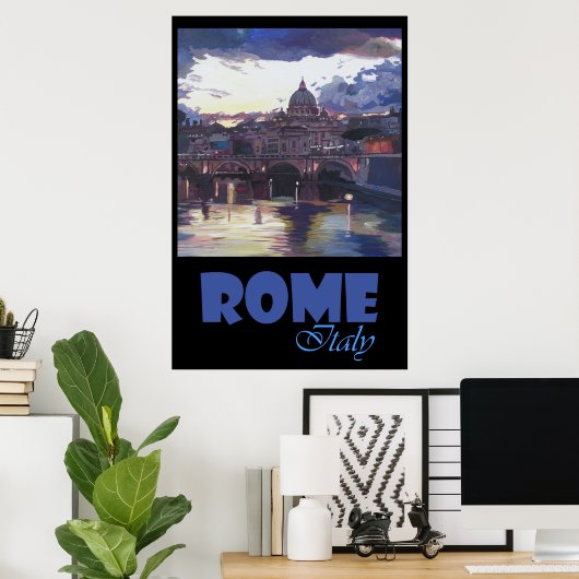 Poster Rome Vatican Italie Retro Travel (Bureau à domicile)
