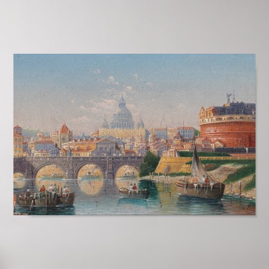 Poster Rome, Vue du Castel Sant'angelo (Devant)
