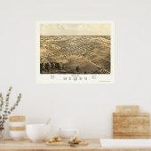 Poster Romeo, MI Carte panoramique - 1868 (Cuisine)