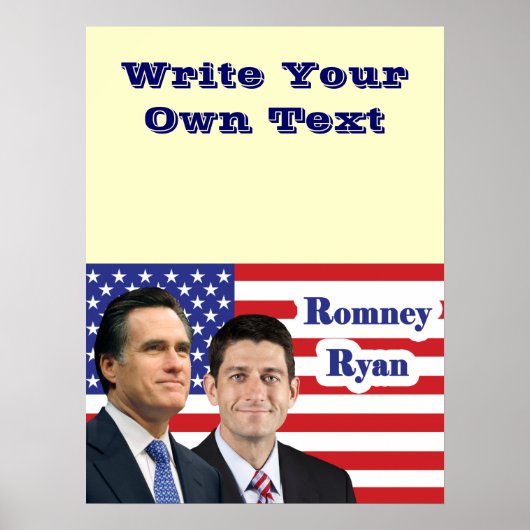 Poster Romney Ryan - Écrivez votre propre texte (Devant)