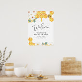 Poster ROMY Floral Blanc Rustique Abeille Bourdon Mariage (Cuisine)