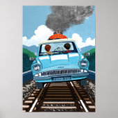 Poster Ron & HARRY POTTER™ en voiture volante vers HOGWAR (Devant)