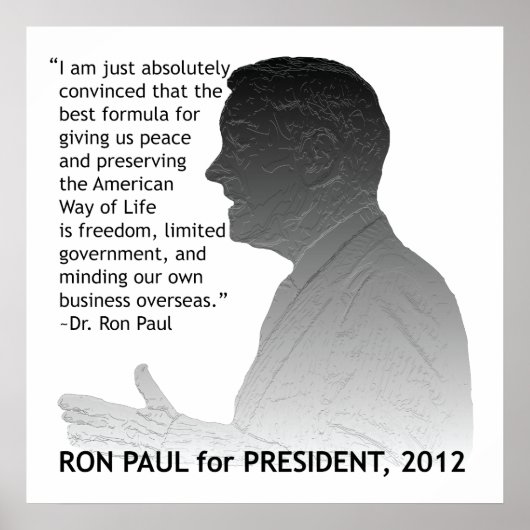 Poster Ron Paul pour Président des Etats-Unis (Devant)