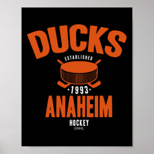 Poster Rondelle de hockey des Ducks d'Anaheim noire offic