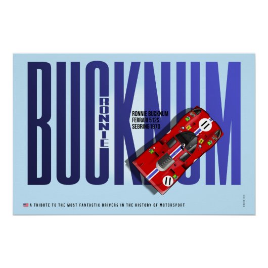 Poster Ronnie Bucknum Ferrari 512S Hommage (Devant)