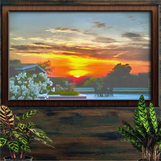 Poster Rooftop Sunset 2295 Art Print