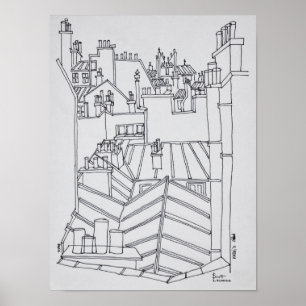 Poster Rooftops of Paris, France