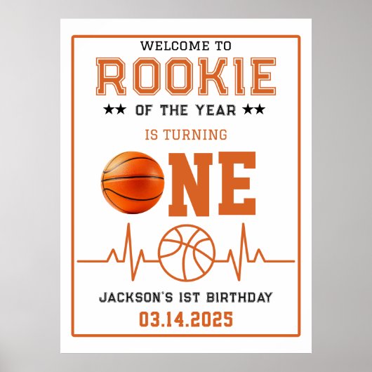 Poster Rookie de l'année 1er anniversaire de basket-ball (Devant)