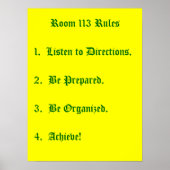 Poster Room 113 Rules (Devant)
