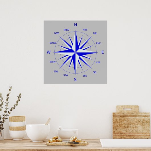 Poster Roos compass (Keuken)