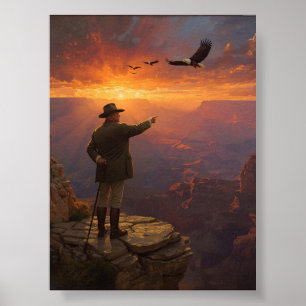 Poster Roosevelt au Grand Canyon