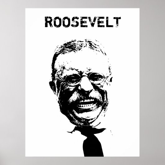 Poster Roosevelt — Noir et blanc (Devant)