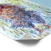 Poster Rooster amusant de peinture aquarelle (Coin)