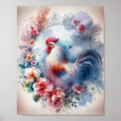 Poster Rooster dans Wreath Digital (Devant)