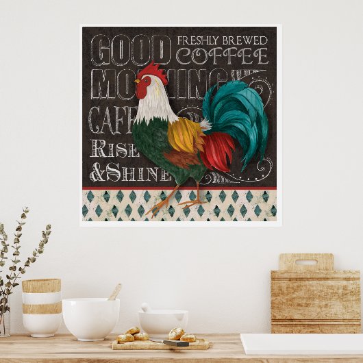 Poster Rooster du bon matin (Cuisine)