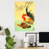 Poster Rooster et Hen Ohara Koson 1930 (Bureau à domicile)