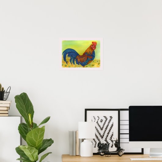 Poster Rooster exceptionnel et coloré (Bureau à domicile)